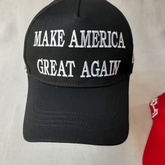 Pair of MAGA - 45-47 - Black and Red Baseball Caps - Adjustable Fit - Picture 4 of 12